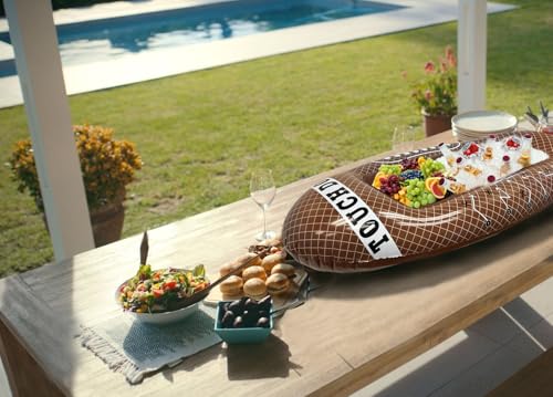 GIFTEXPRESS 1PC Inflatable Football Beverage Cooler for Football Party Decoration, Floating Ice Serving Bar for Sports Party, Pool Party, Picnic Supplies with Repair Kit(Football) - Image 6