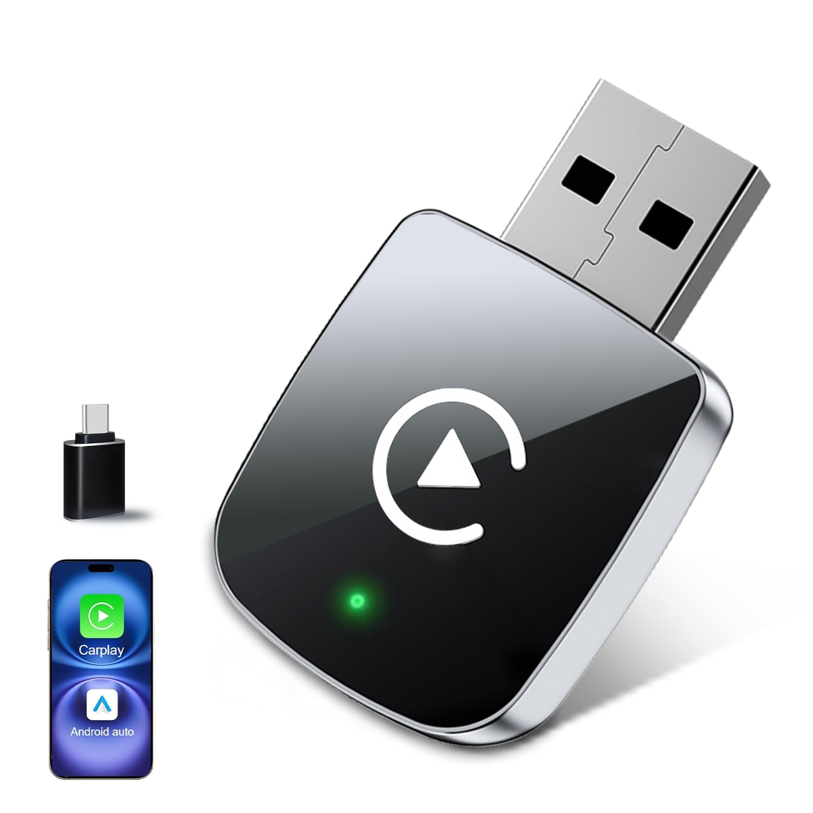 Adattatore Wireless CarPlay 2 In 1 Mini USB – Plug & Play Per IOS E Android, Stabile E Connessione Automatica!