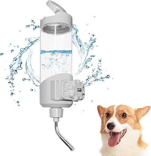 VANNON Top Fill - Dispensador de agua para perros para jaulas, botella de agua de alimentación automática de 23 onzas para perros, gatos y conejos,