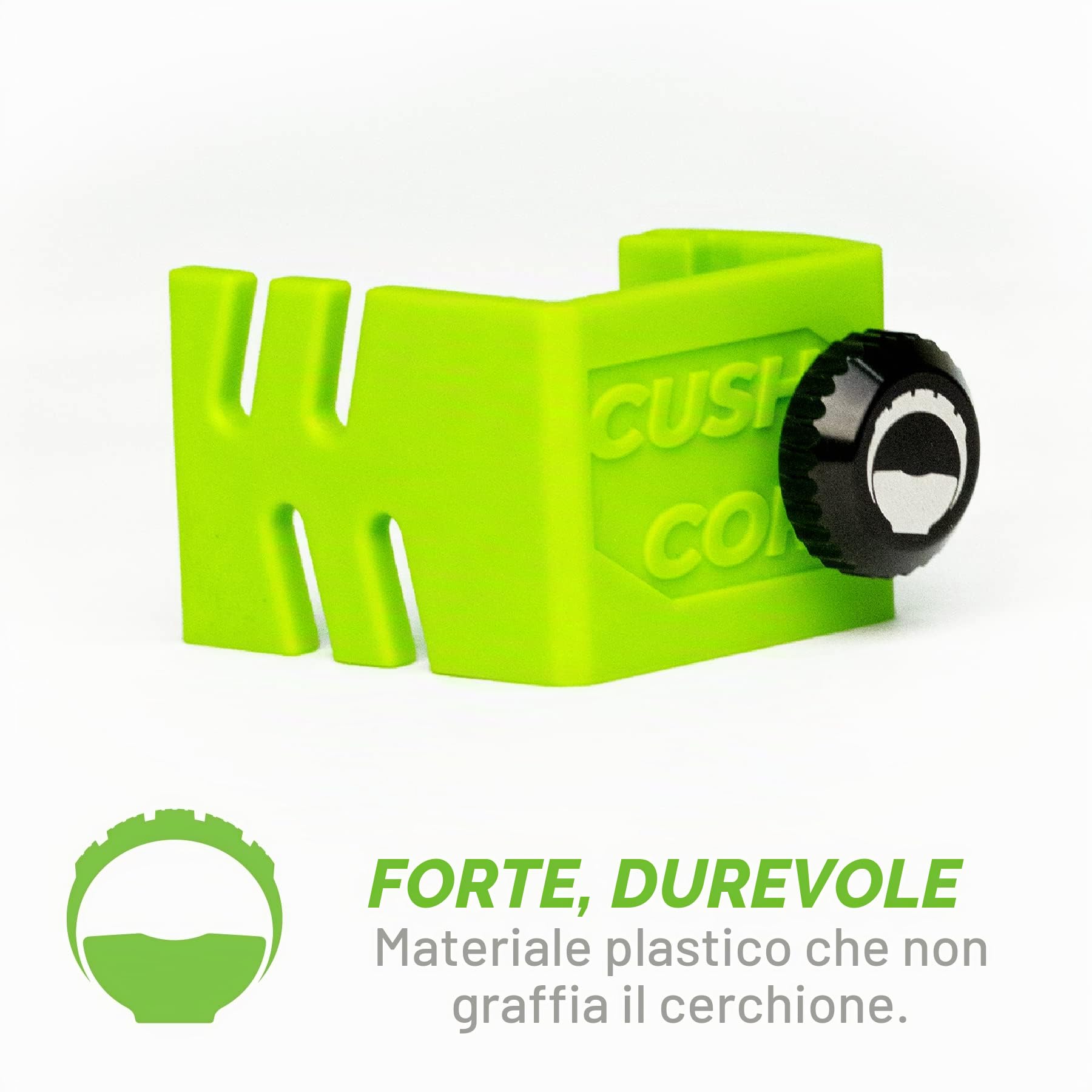 CushCore Bead Bro - Attrezzo per facilitare l'installazione di inserti della ruota, blocca il tallone in posizione, con paracolpi in gomma, plastica resistente, compatibile con ogni ruota (singolo)
