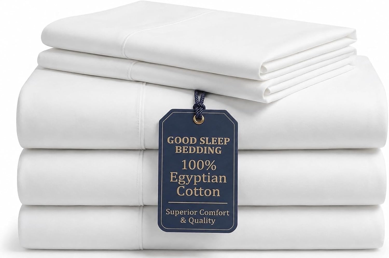 100% Egyptian Cotton Split King Sheets Sets for Adjustable Bed,Bright White