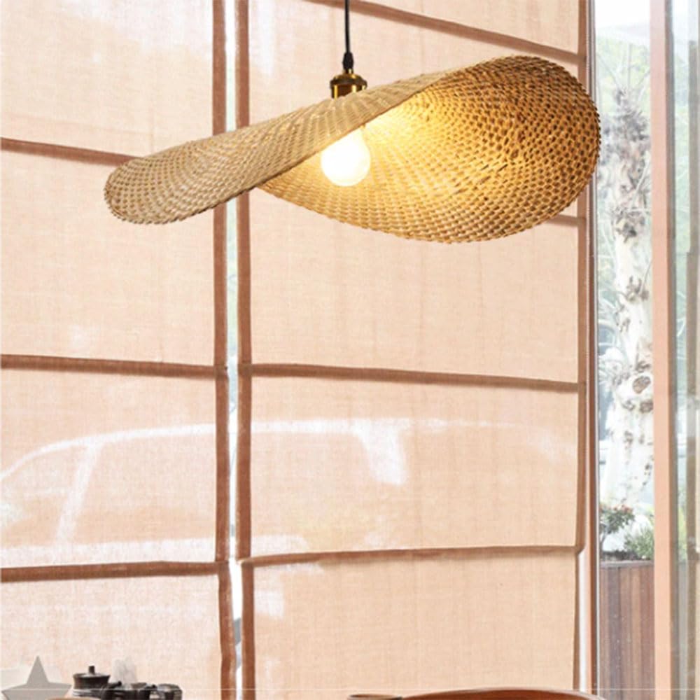Lámparas Colgantes De Mimbre De Bambú, Lámpara Colgante Ajustable Para Techo Interior, Regulable, Muebles De Ratán, Pantalla De Lámpara De Cesta De Mimbre Bohemia Para Cocina, Isla, Fregadero XIAOYING