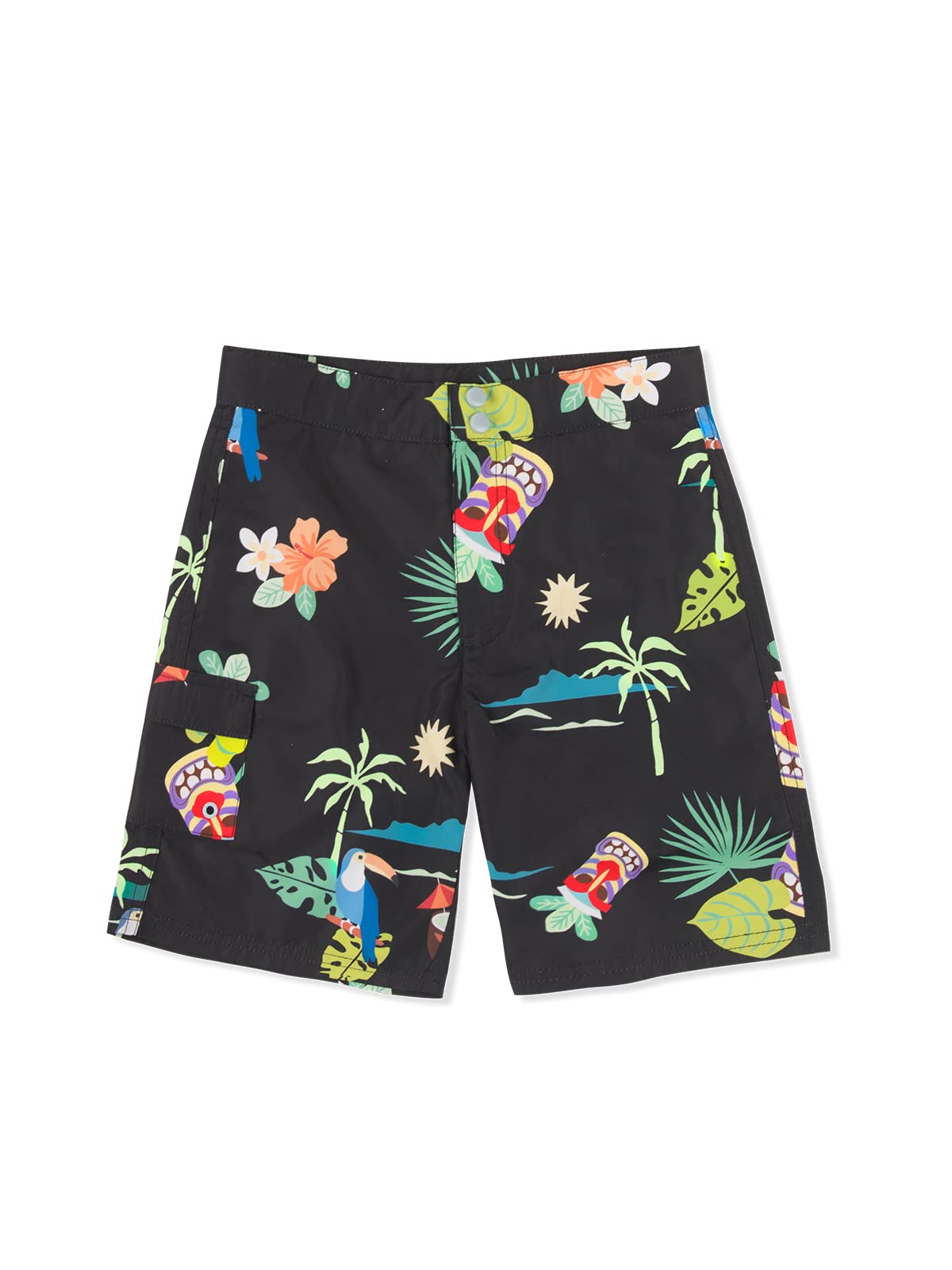 CUPSHE Short de Bain pour garçon Short de Bain pour S garçon Maillot de Bain Fixe Rainforest Print