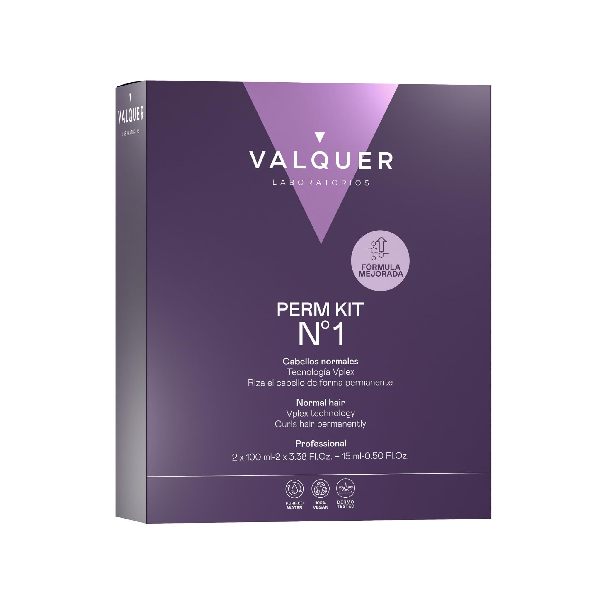VALQUER Profi Dauerwelle Set No1 für Normales Haar | Dauerhafte Elastische Locken mit Glanz | Vplex Technologie | 215 ml