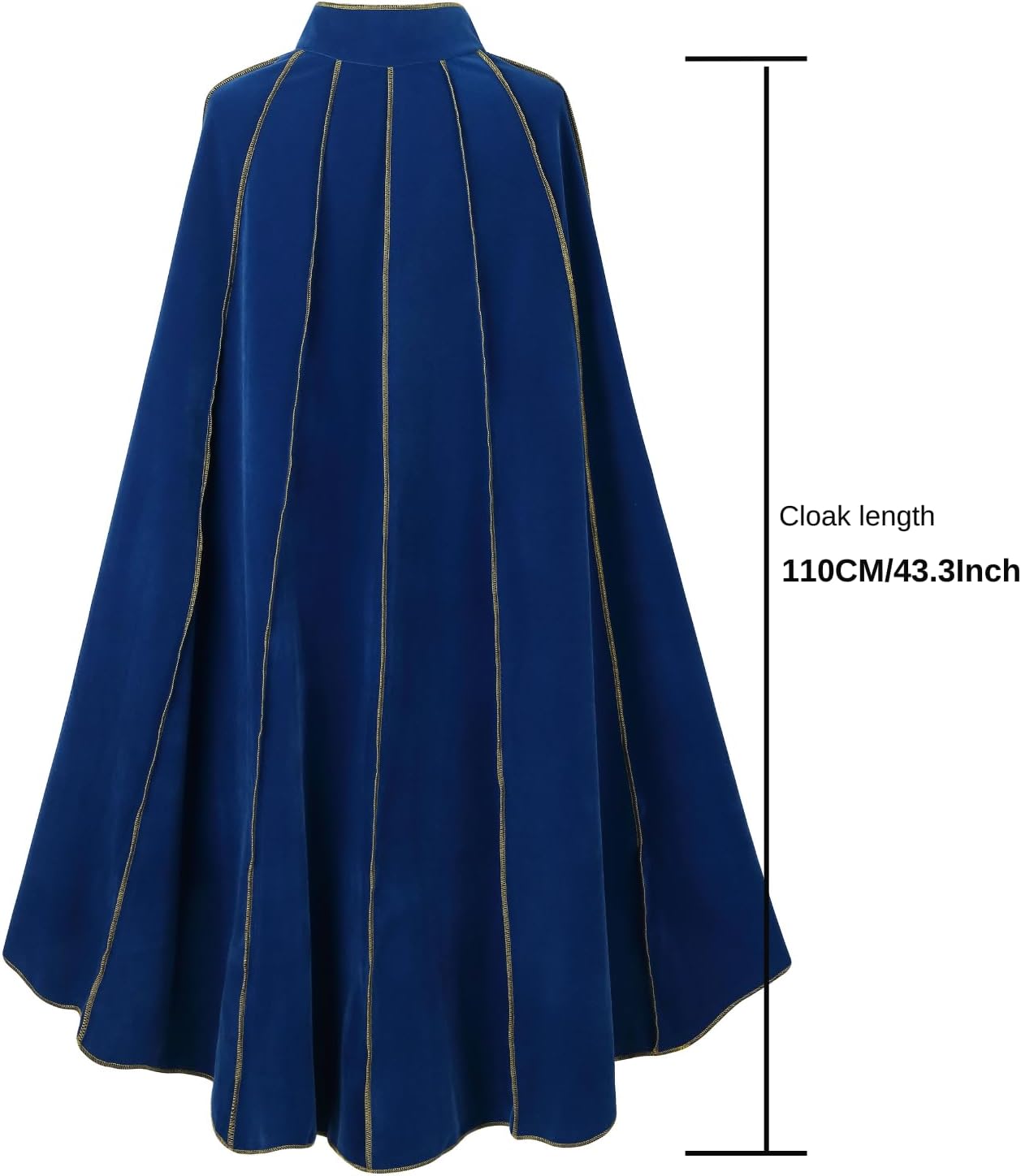 Women's Medieval Cloak Renaissance Velvet Cape with Stand-Up Collar Queen Princess Costume Halloween Christmas - Image 2