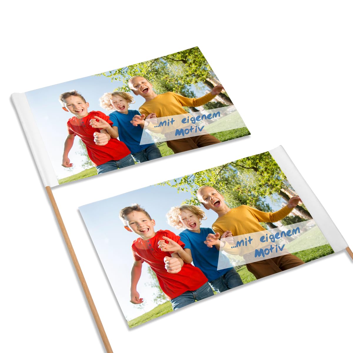 Kopierladen Karnath GmbH Bandierine di Carta/bandierine pubblicitarie Inclusa Stampa di Motivo Personalizzato, ca. 250 x 120 mm, 25 Pezzi