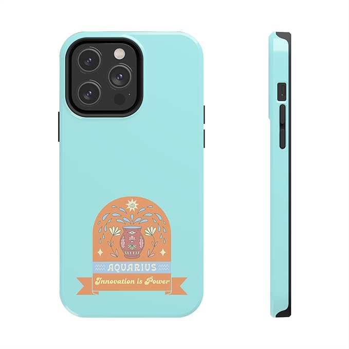 Zodiac House Aquarius Sigil Pastel Girly Tough Phone Case Zodiac Design. Compatible with iPhone. Gift for Aquarius