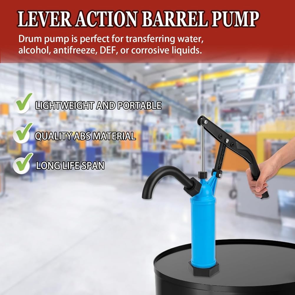 Pompe de Transfert D' pour Fûts de 55 Gallons, Convient Aux Fûts de 5 à 55 Gallons