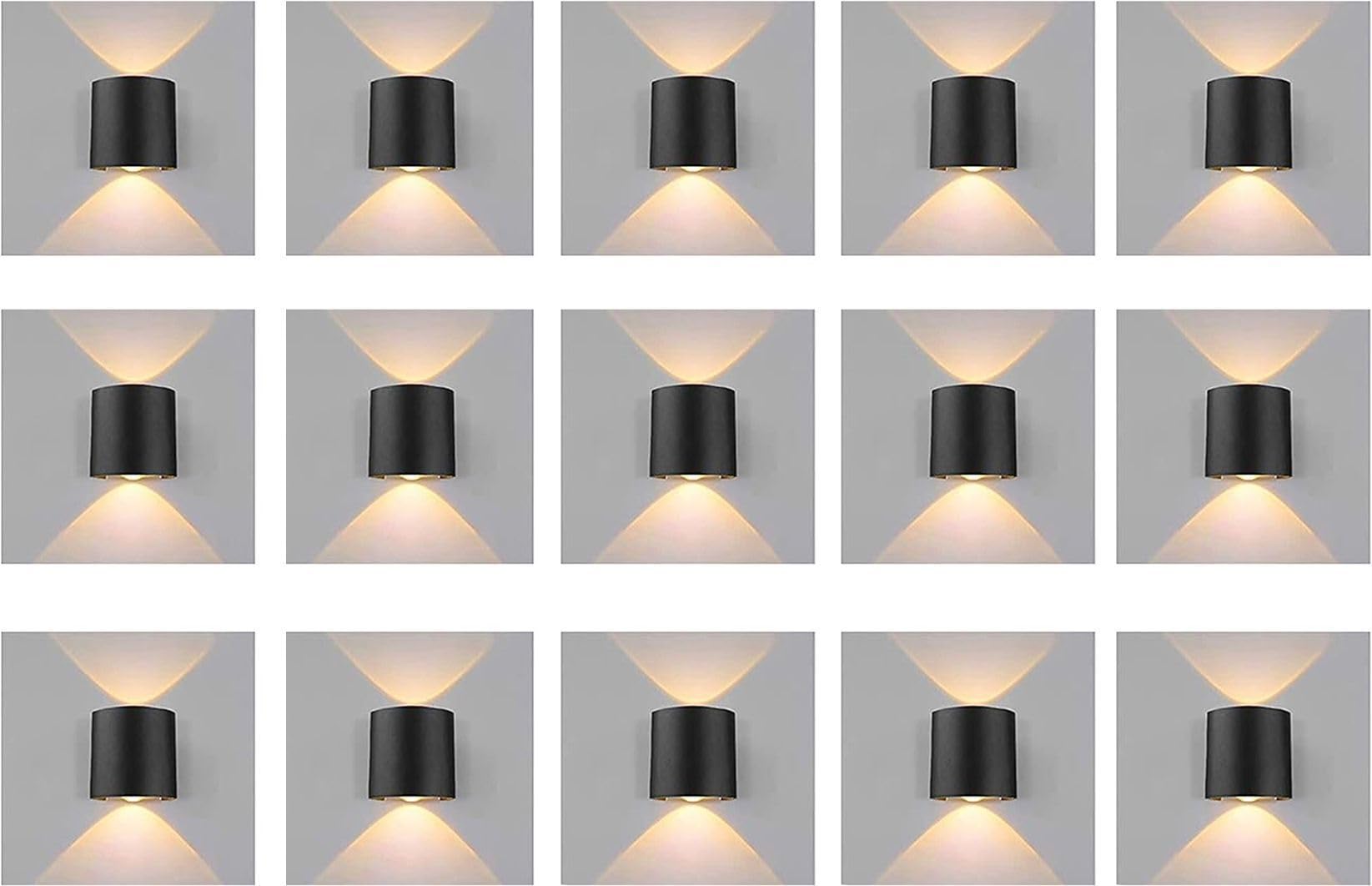 updown Light 1+1 Warm White Water Proof Post Light Outdoor Lamp (Black) Pack of-15-image-10