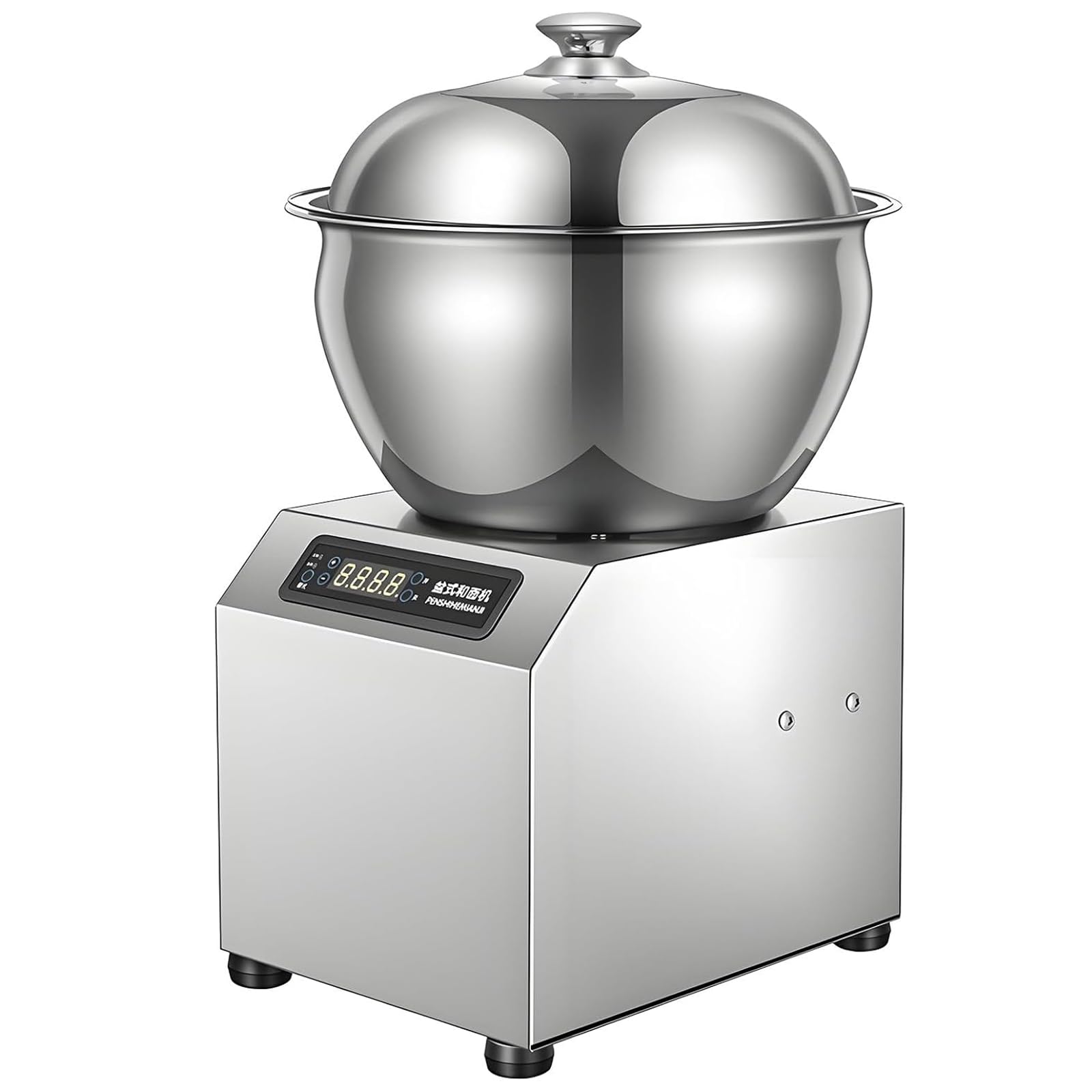 Teigmischer, 5 kg Kapazität, Dual-Rotation Kneten, Timer & Touch-Steuerung, Mehlmixer für Bäckerei, Pizza, Brot & Gebäck, Handelsqualität