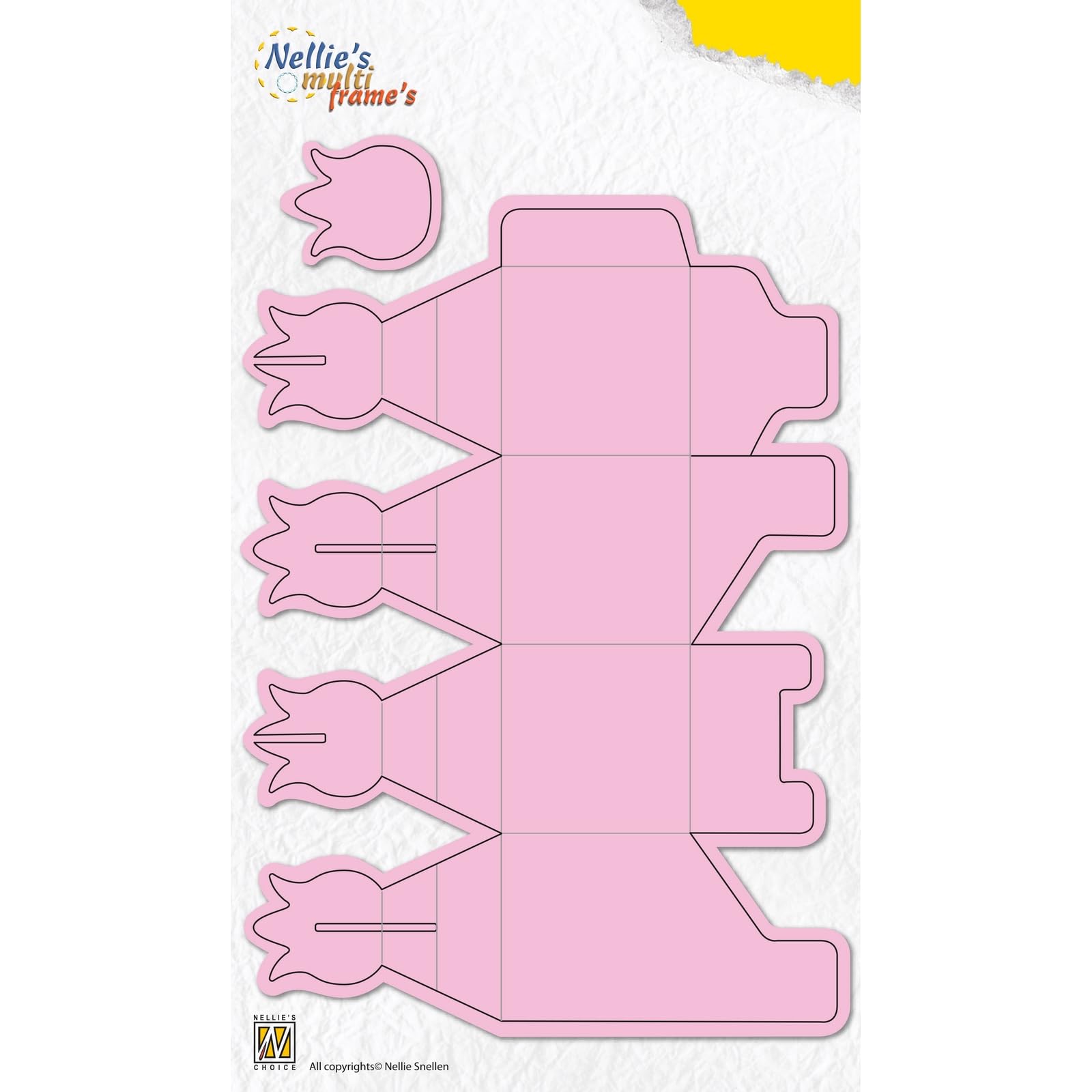 Cutting dies boîte tulipe rose Nellie's Choice pour découpe précise de contenant à dragées