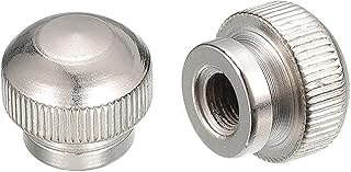 uxcell Knurled Thumb Nuts, 6pcs M6 x D16mm x H14mm Carbon Steel Knurled Nut with Collar High Head Blind Hole Knurled Thumb Nuts for 3D Printer Parts