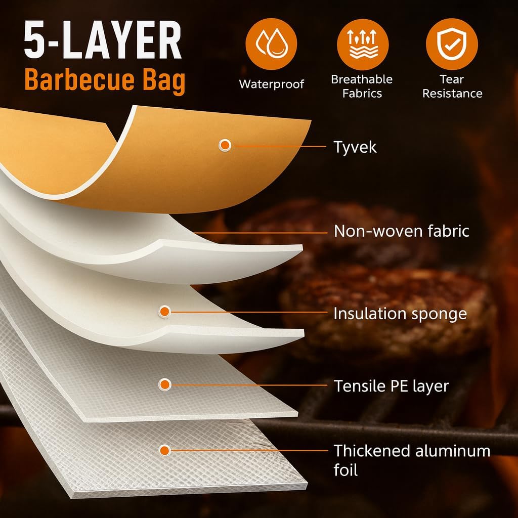 BBQ Blanket for Resting Meat, Smoker Meat Resting Blanket, Reusable Smoker Grilling Meat Insulated Resting Bag with Wide Mouth for Large Brisket/Pork Shoulders/Turkeys,Gifts for Men (BBQ Blanket 21in) - Image 2