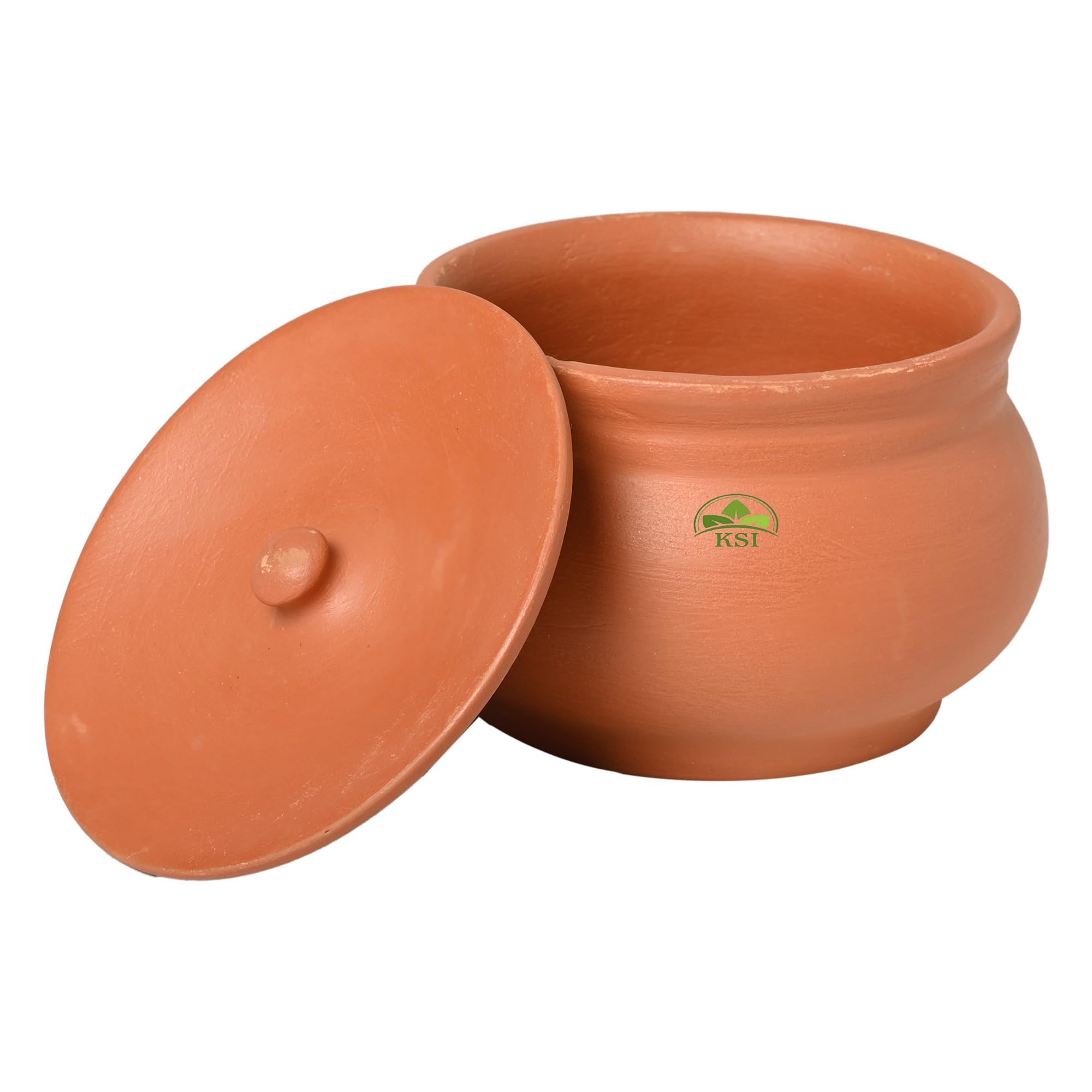 KSI Unglazed Mud Clay Pot for Thick Curd Making | 900ml Natural Clay Handi | Self-Cooling Traditional Mitti Pot for Dahi | Eco-Friendly, Handcrafted Curd Storage Pot