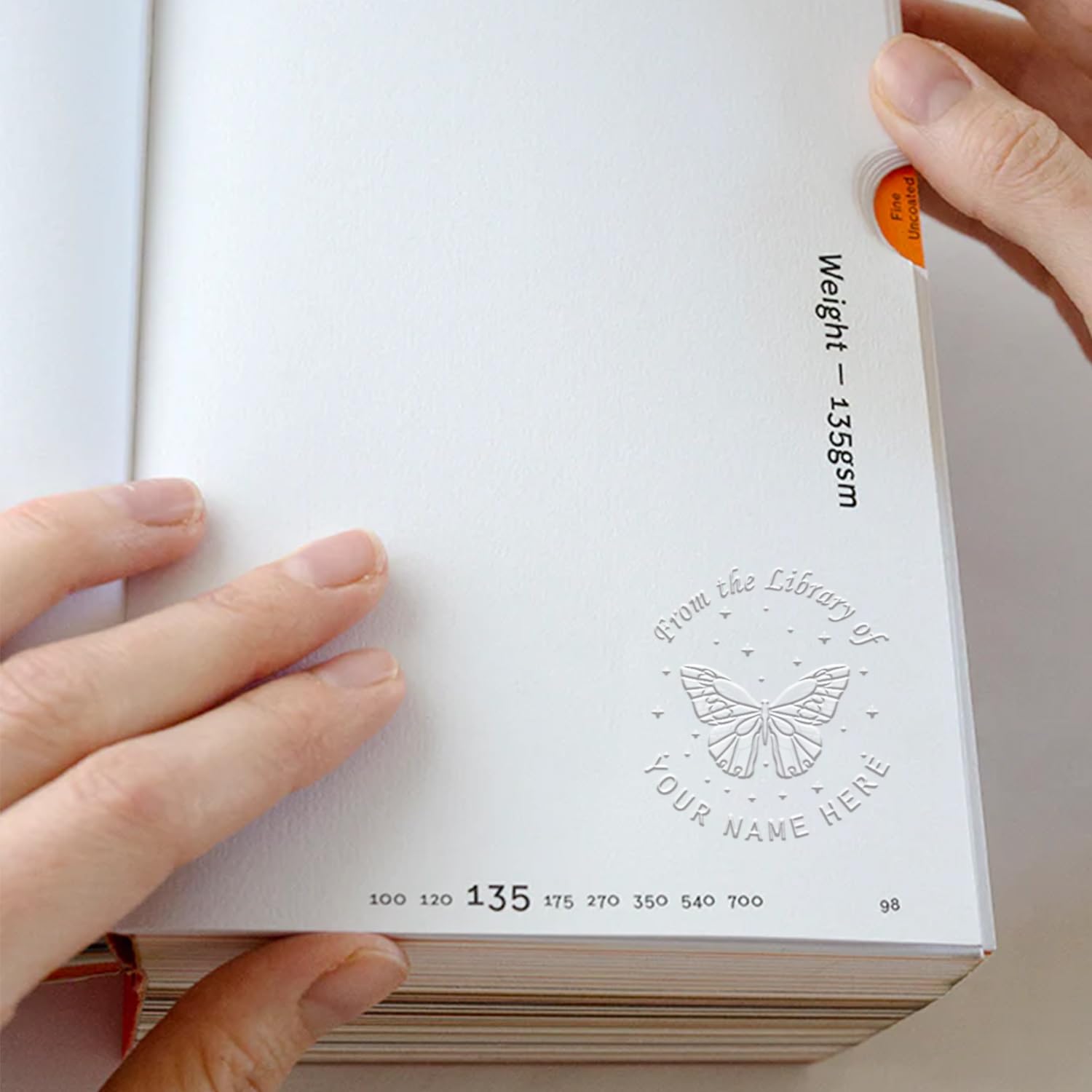 Personalized Library Embosser - Custom Name and Butterfly Design - Round 1.625