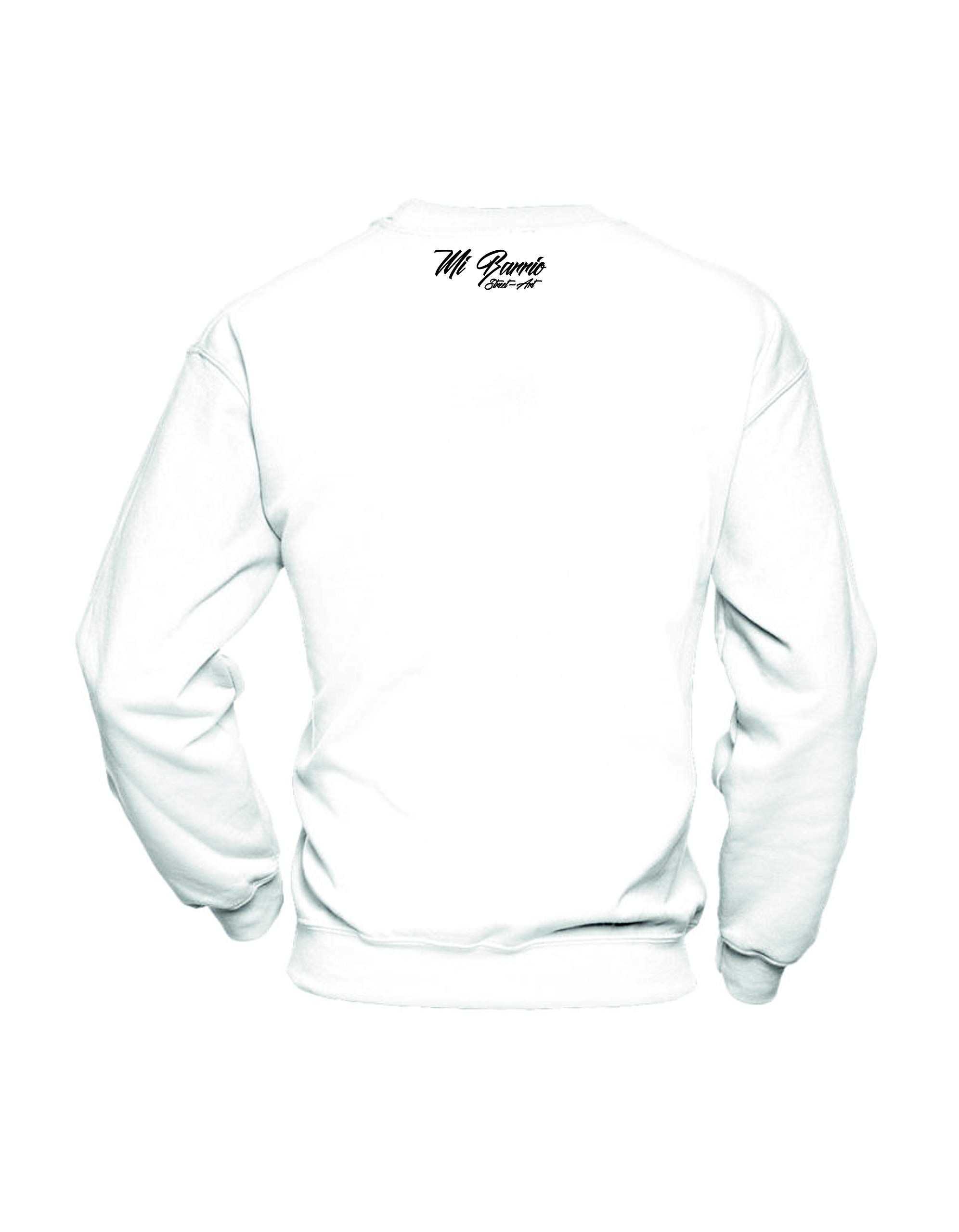 Mi Barrio Kolekcja Art Streetwear 2.1, Skull, męska bluza czarna oer biała