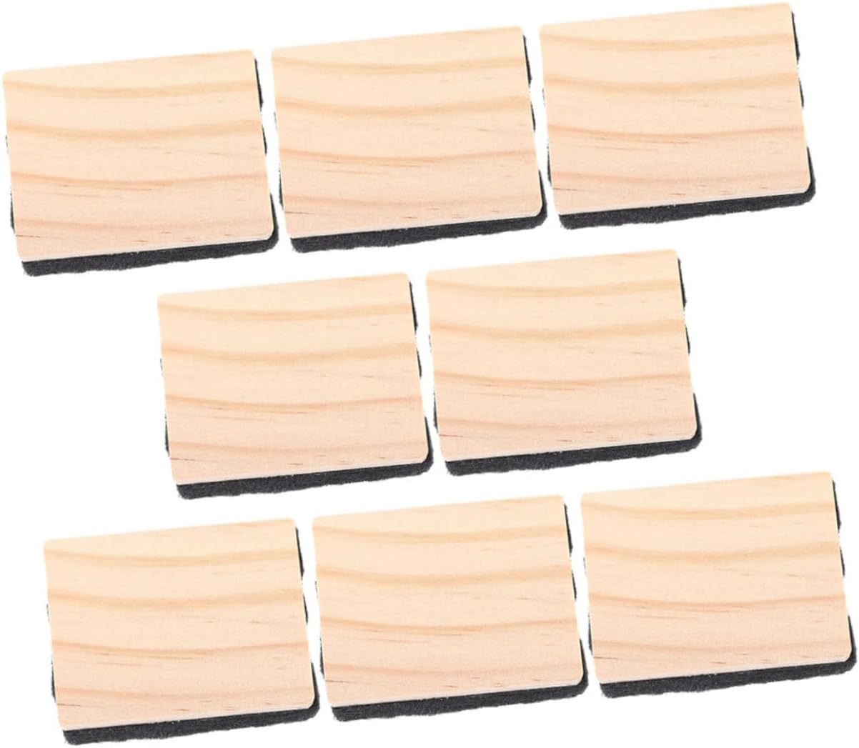 VILLCASE 8pcs Mini Wood Felt Chalkboard Erasers Durable Blackboard Cleaners for School Office Classroom Supplies Reliable Performance Creative Versatility