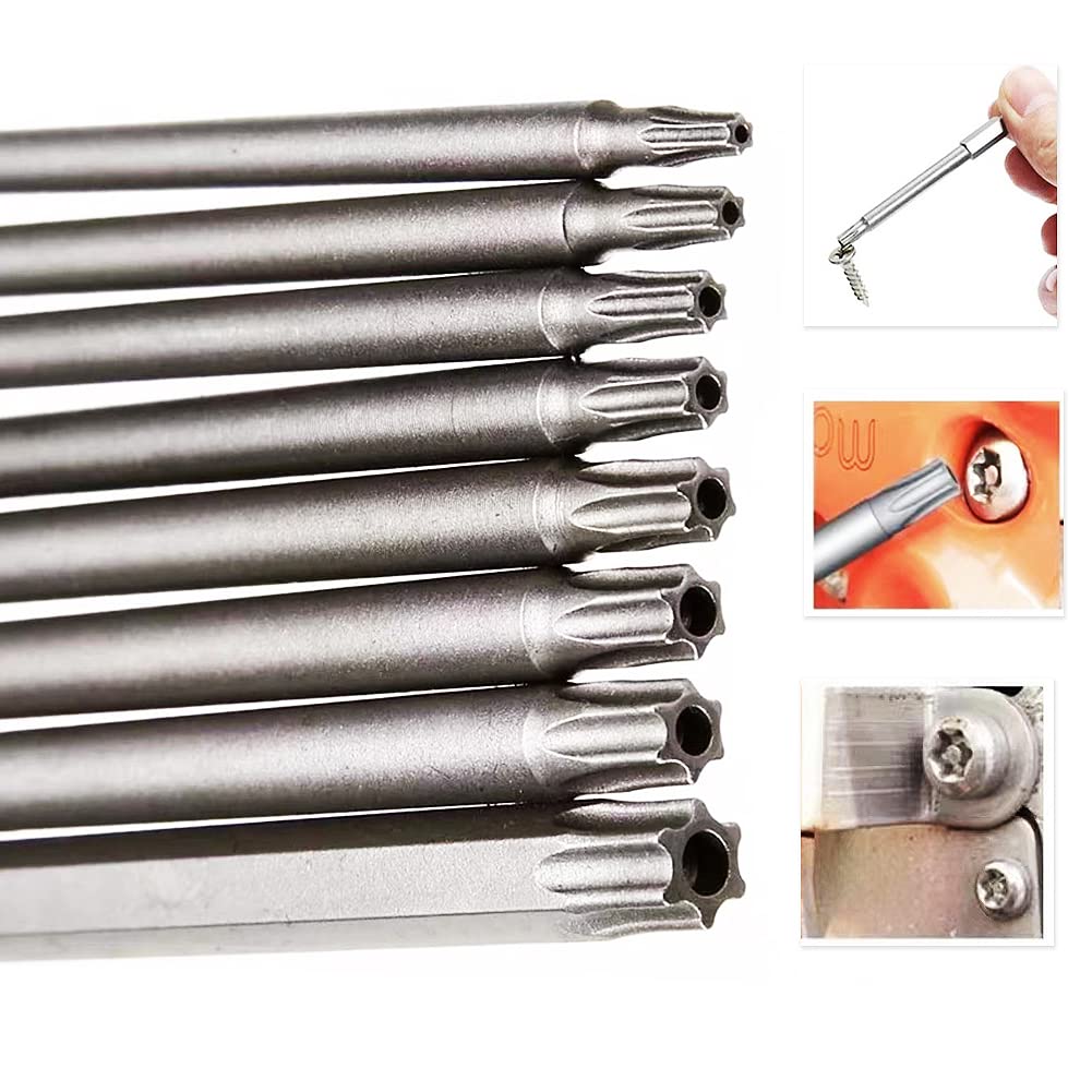 8-teiliges Torx-Bitset 150 Mm – T8 Bis T40, 1/4 Zoll Sechskant, Aus S2-Stahl Für Schraubendreher Und Bohrmaschinen