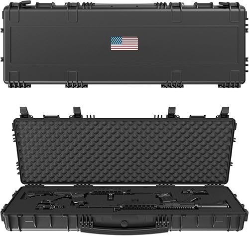 Estuche para rifle, Mil-Spec, 3 capas de espuma de cubo de recogida y extracción de 43 54.3 pulgadas, 4 6 pestillos, IP67