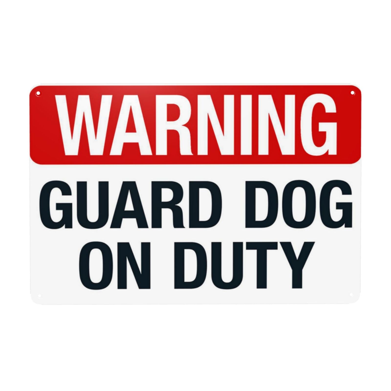 On-duty Guard Dog Vintage Warning Sign, Private Property Outdoor Safety Wall Decor 12x8 Inch