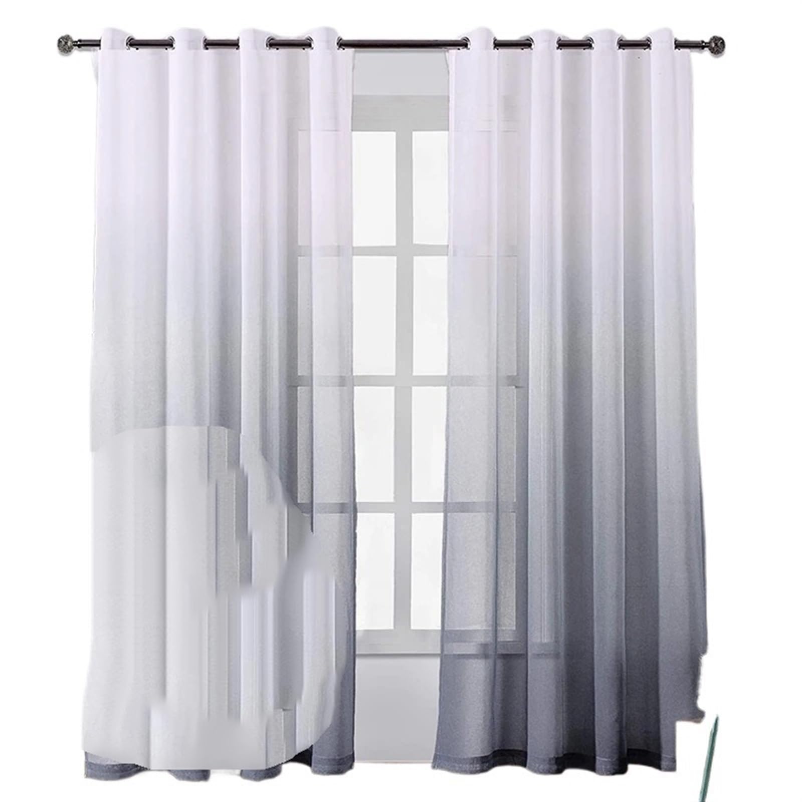 Zymjzbetic Pergola Curtain Outdoor Curtain Windproof Garden Sheer Curtains Screening Voile Drapes Gazebo Patio Tulle for Living Room Bedroom Decor(Grey,132x214cm)