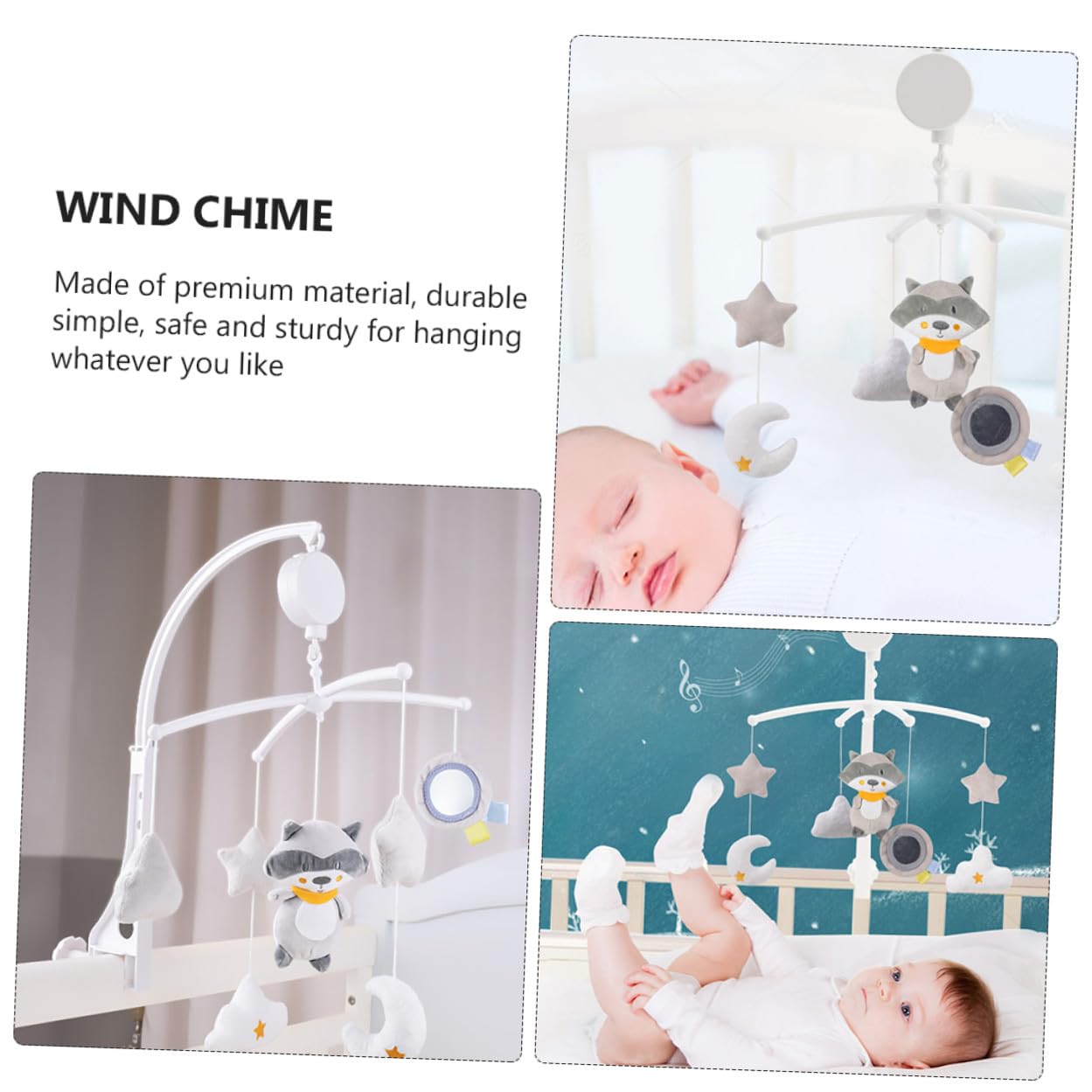TOYANDONA Carillón de Viento para Cuna y Colgante para Cochecito para Ñiño Diseño Rotatorio y Musical, Accesorio Educativo para Decoración Habitación Ñiño y Guardería