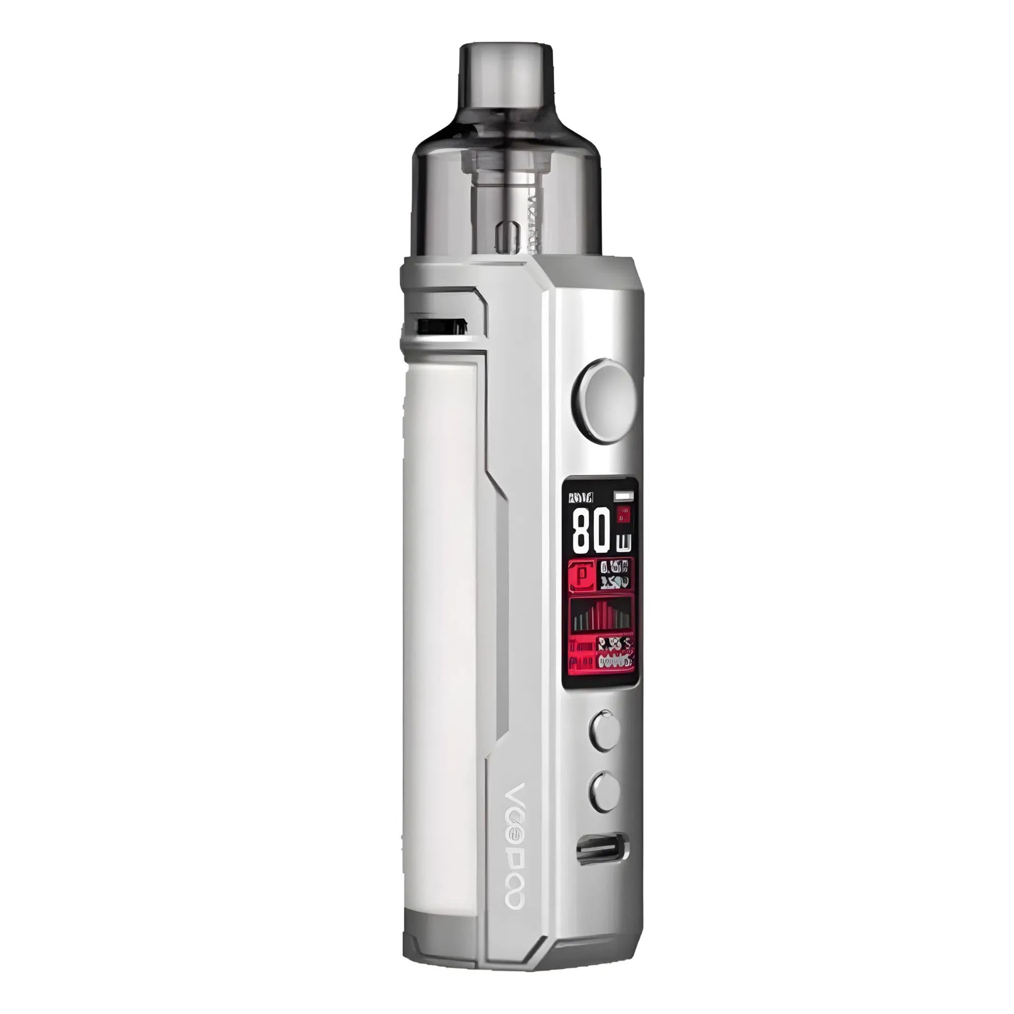 VOOPOO Drag X 80W Pod Kit - E Cigarettes Vape Kit, [Silver White] 2mL  Capacity, No Nicotine, Battery Not Included