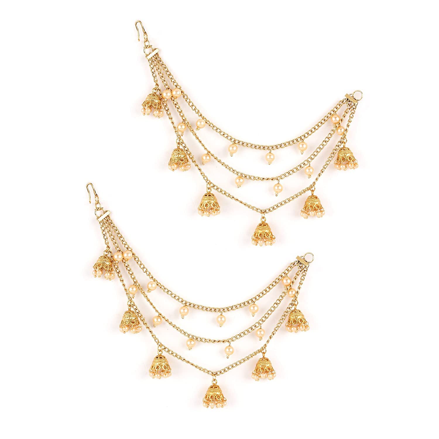 ZIZERY Gold Plated Pearl Hair Chain for Women Hair Chain Hair Accessories (B0BLVSFWP7) Amazon Price History, Amazon Price Tracker