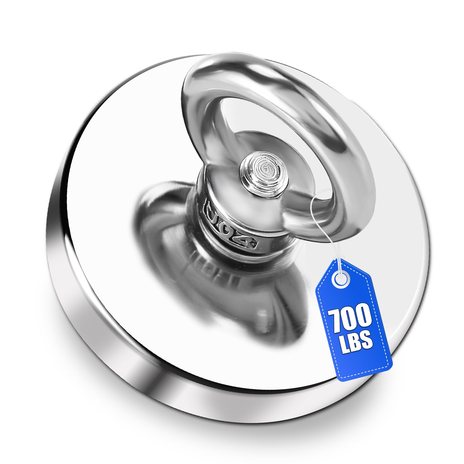 DIYMAG Super Strong Neodymium Fishing Magnets, 600 lbs(272 KG) Pulling Force Rare Earth Magnet with Countersunk Hole Eyebolt Diameter 2.95 inch(75 mm) for Retrieving in River and Magnetic Fishing