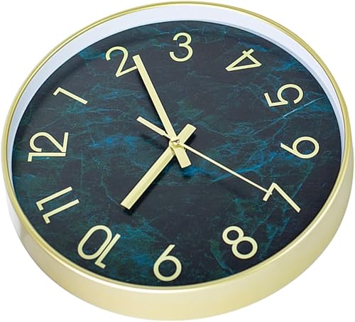 ABOOFAN Reloj silencioso de imitación de grano de madera reloj de pared decoración de oficina decoración interior mármol decoración única relojes de