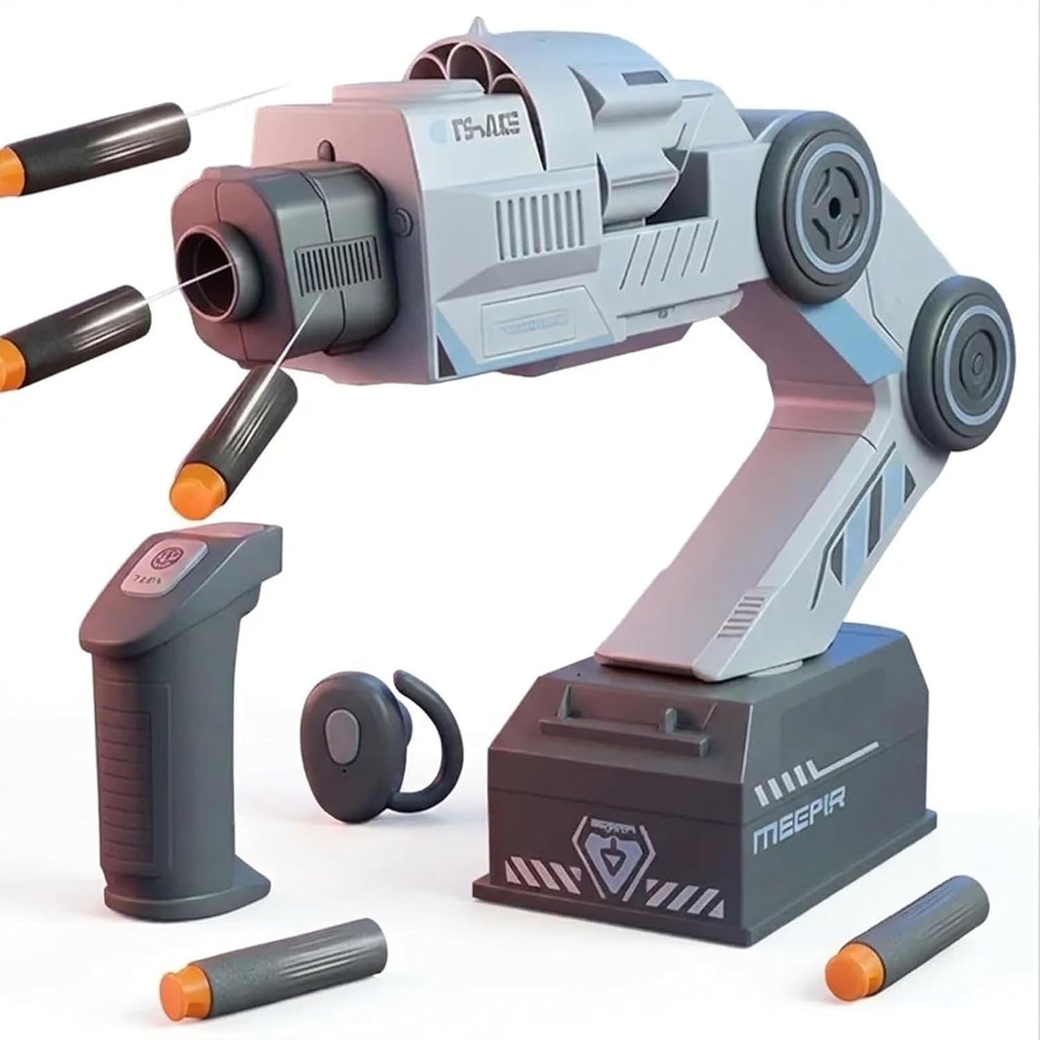 Smart Tracking Mechanical Arm Foam Blaster, Wearable Shoulder Mount, Dual Control Rapid Fire Electric Blaster with Motion Tracking & AutoAim for Outdoor Battle Games (1PC)