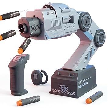 Smart Tracking Mechanical Arm Foam Blaster, Wearable Shoulder Mount, Dual Control Rapid Fire Electric Blaster with Motion Tracking & AutoAim for Outdoor Battle Games 1PC