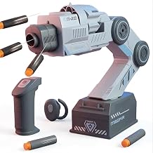 Smart Tracking Mechanical Arm Foam Blaster, Wearable Shoulder Mount, Dual Control Rapid Fire Electric Blaster with Motion Tracking & AutoAim for Outdoor Battle Games 1PC