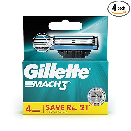 Gillette Mach 3 Manual Shaving Razor Blades - 4s Pack (Cartridge)