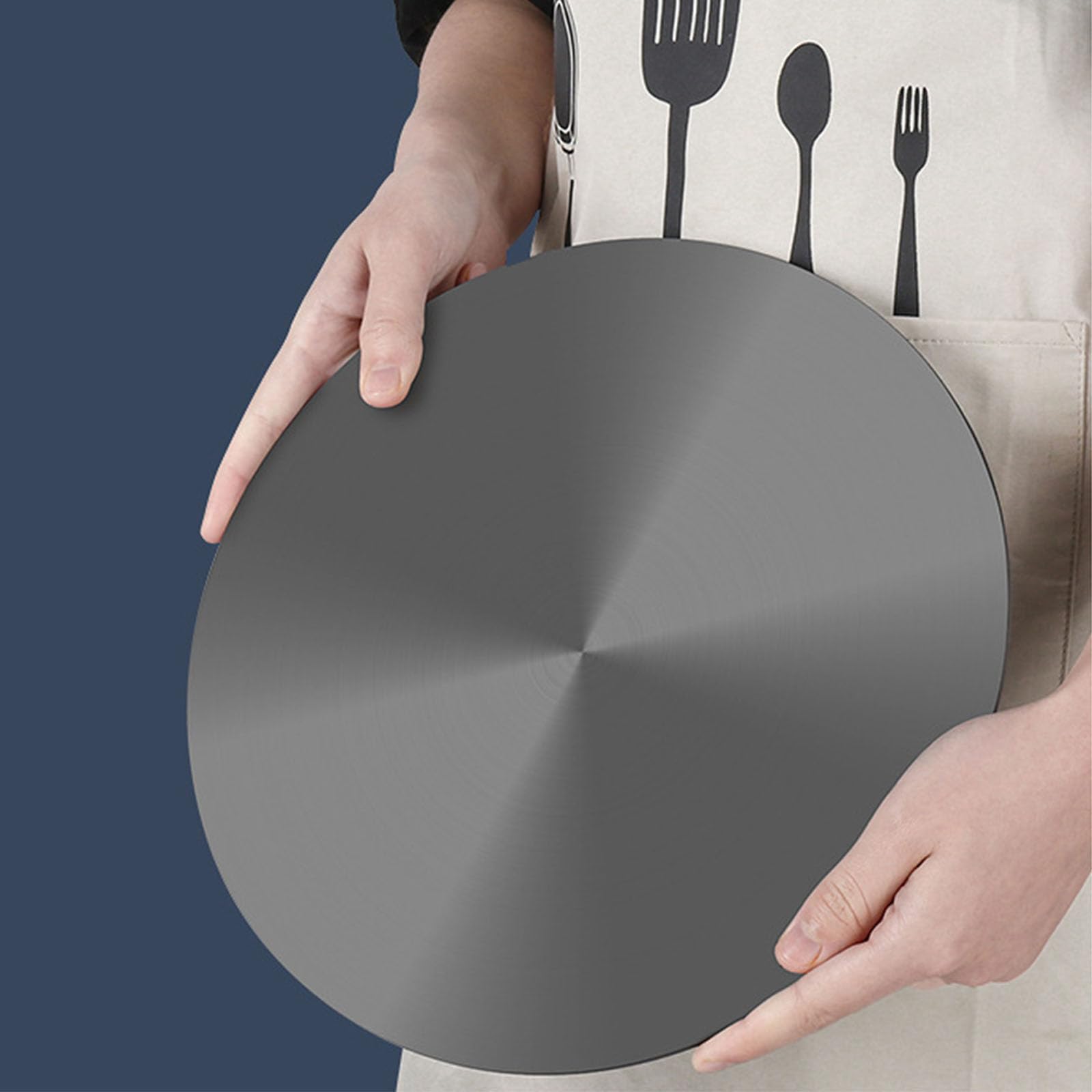 LUOFENG Placa difusora de calor de aluminio, redonda, bandeja de descongelación rápida, accesorio de utensilios de cocina para estufa de gas, 6 mm de grosor, 28 cm, 24 cm