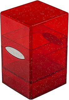 Ultra Pro - Satin Tower 100+ Standard Size Card Deck Box (Red Glitter) - Protect Your Gaming Cards, Sports Cards or Collectible Cards In Stylish Glitter Deck Box