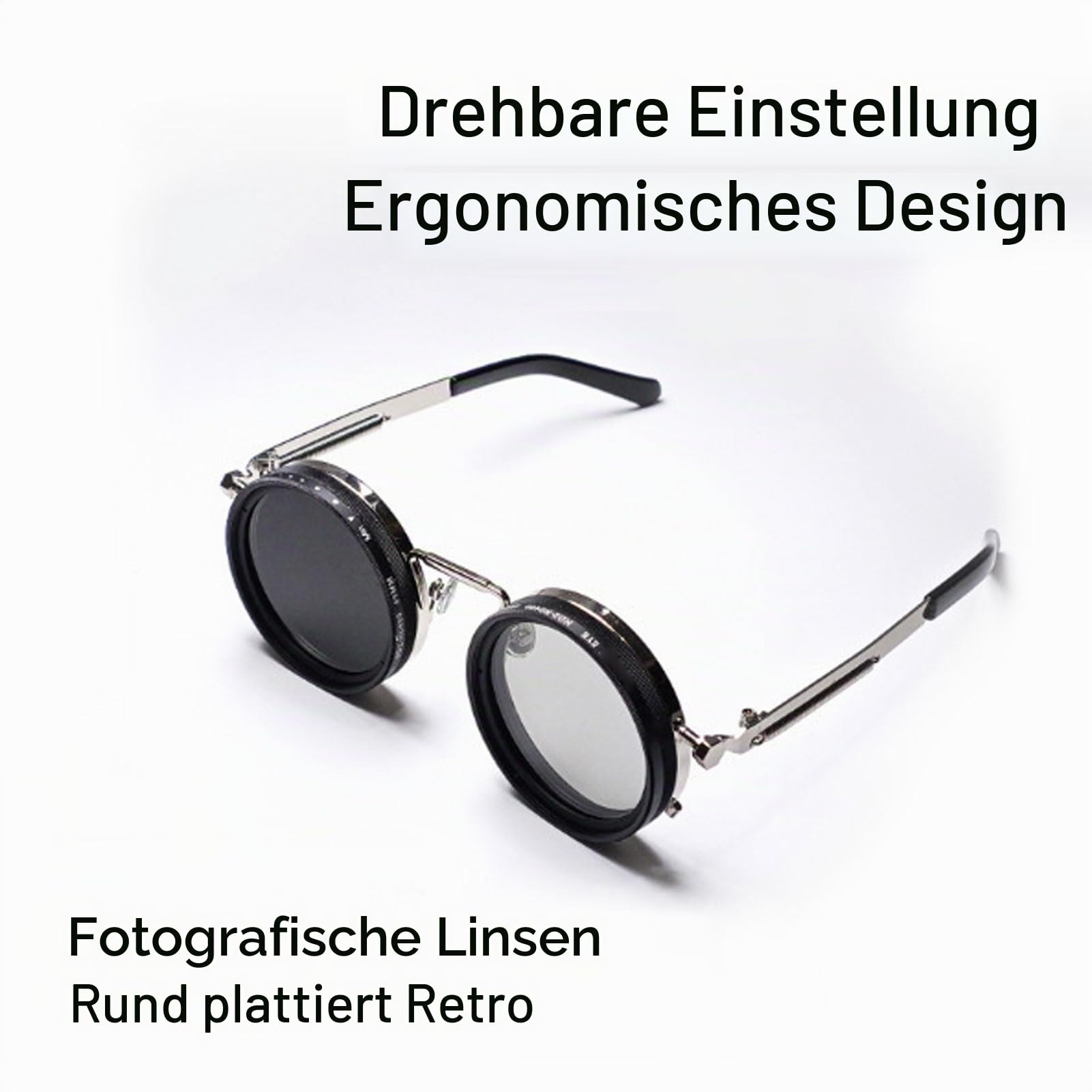 ND2-400 Filterlinse Sonnenbrille Verstellbares Licht Reduziert, Komfort und Stil für Männer und Frauen, Prämienqualität mit Ergonomischem Design, Runde Form Sonnenbrille Zum Angeln, Fahren,