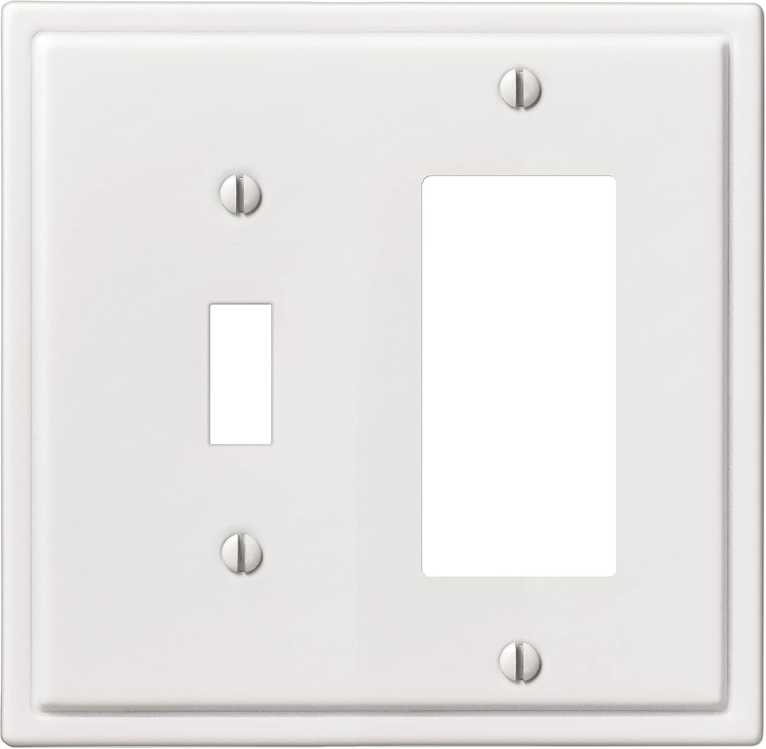 Amerelle 149TRW Chelsea Wallplate, 1 Toggle / 1 Rocker, Steel, White, 1-Pack