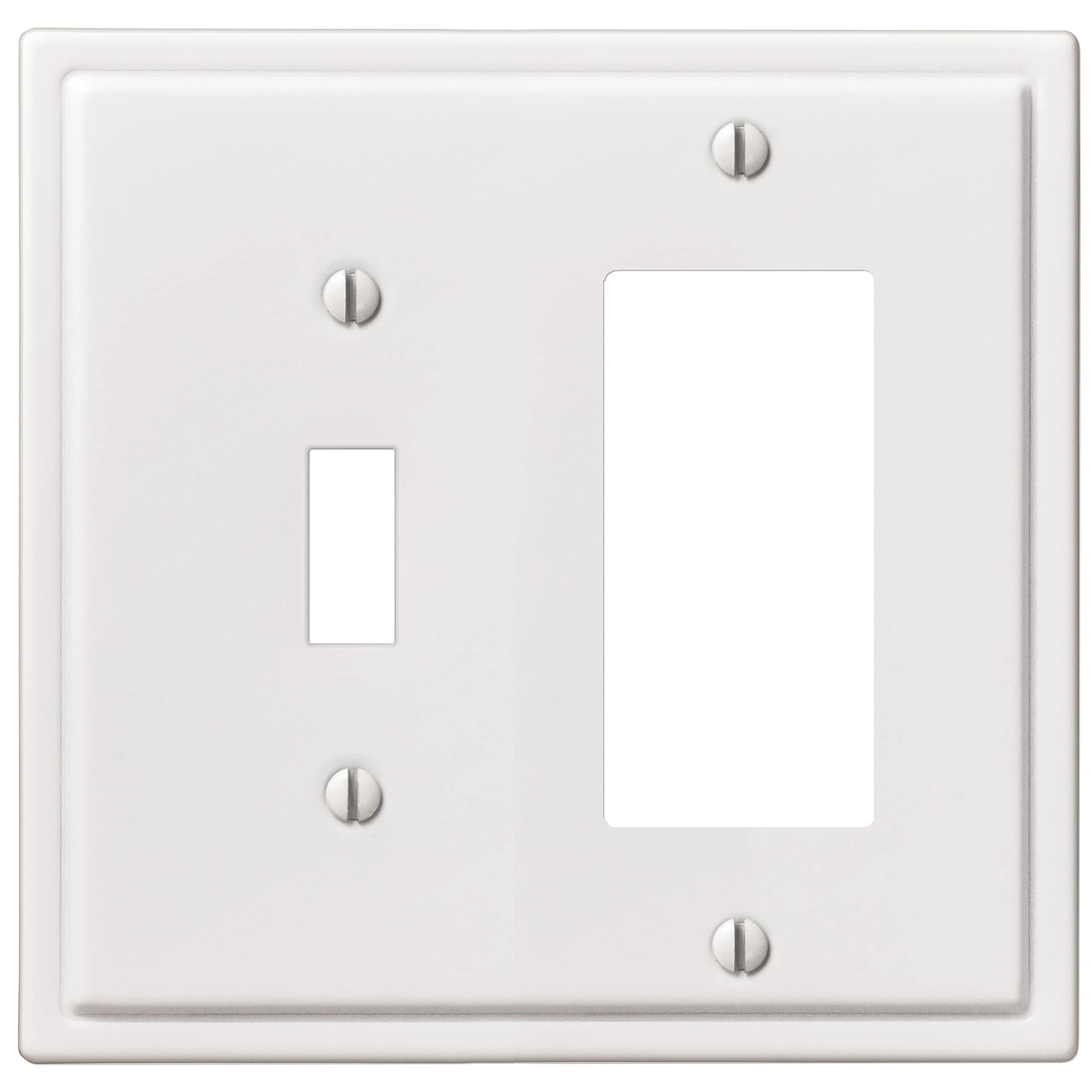 Plaque murale moderne acier contre les traces de doigts pour interrupteur double blanc