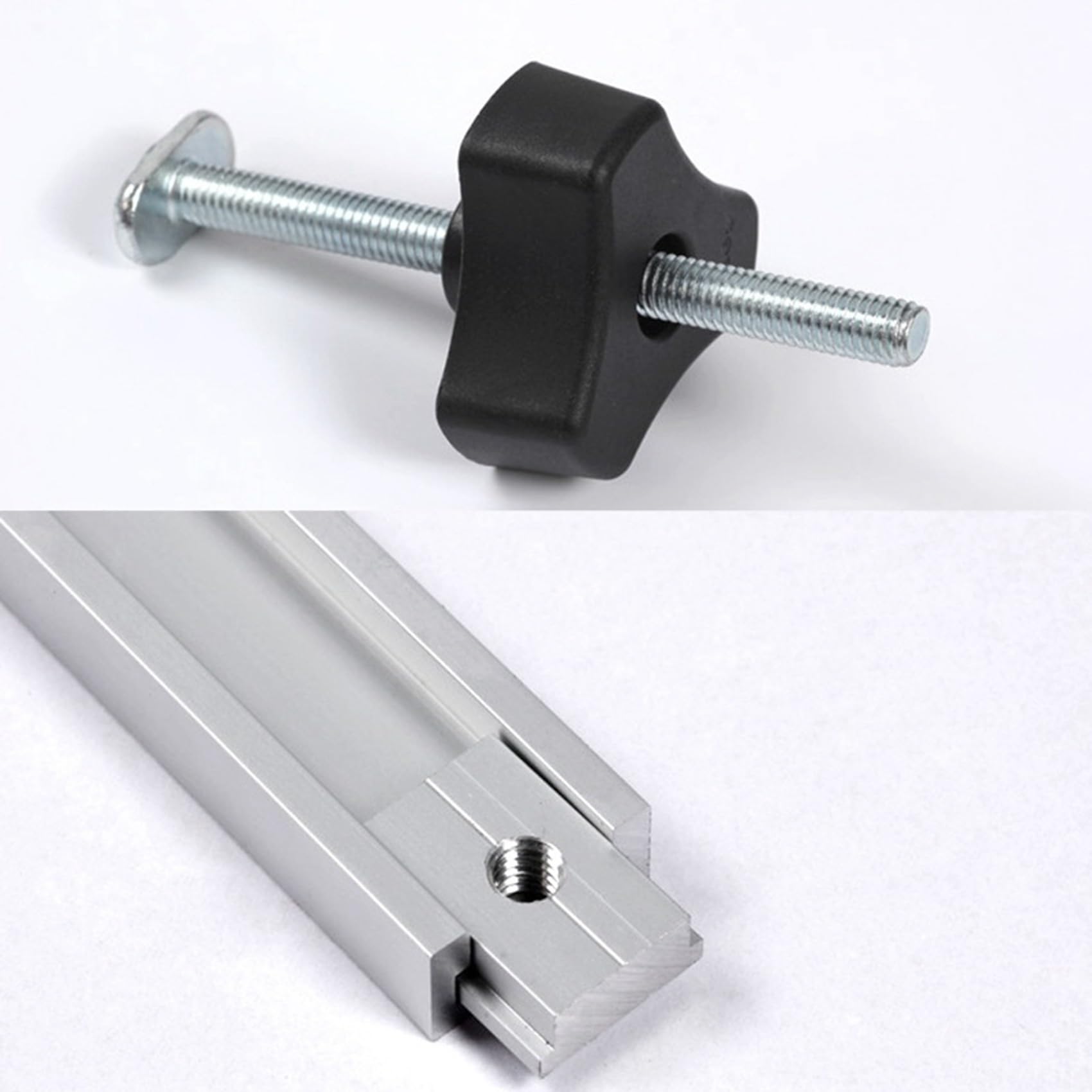 3Conjunto 8mm Juego de Abrazaderas de Sujeción de Acción Rápida de Metal para T-Runura T-Pista DIY Carpintería S18