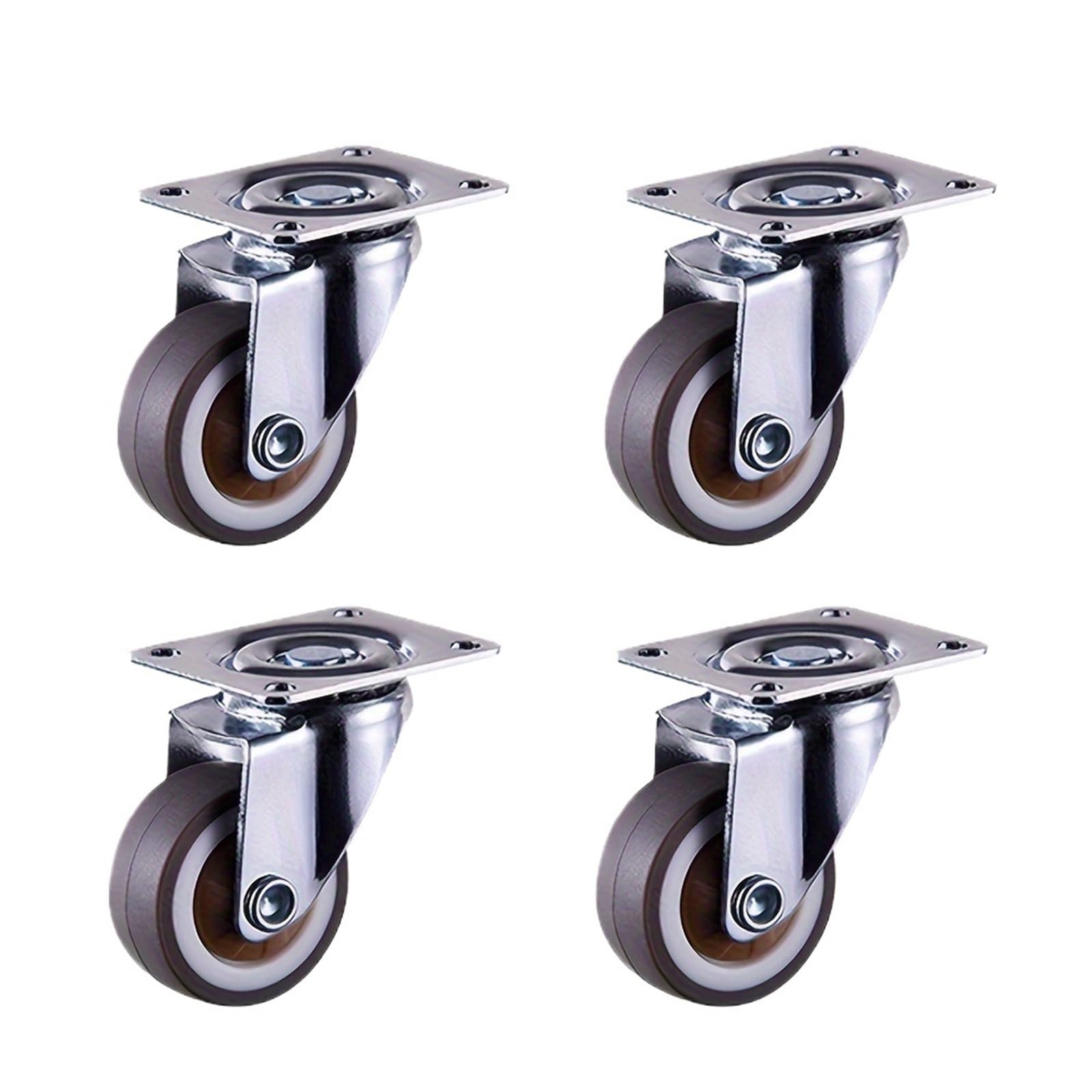4 Stück 3 Zoll flache Unterseite Universalräder, Hochleistungs-Möbelrollen for Karren, Schränke Geeignet für Geräte und Möbel