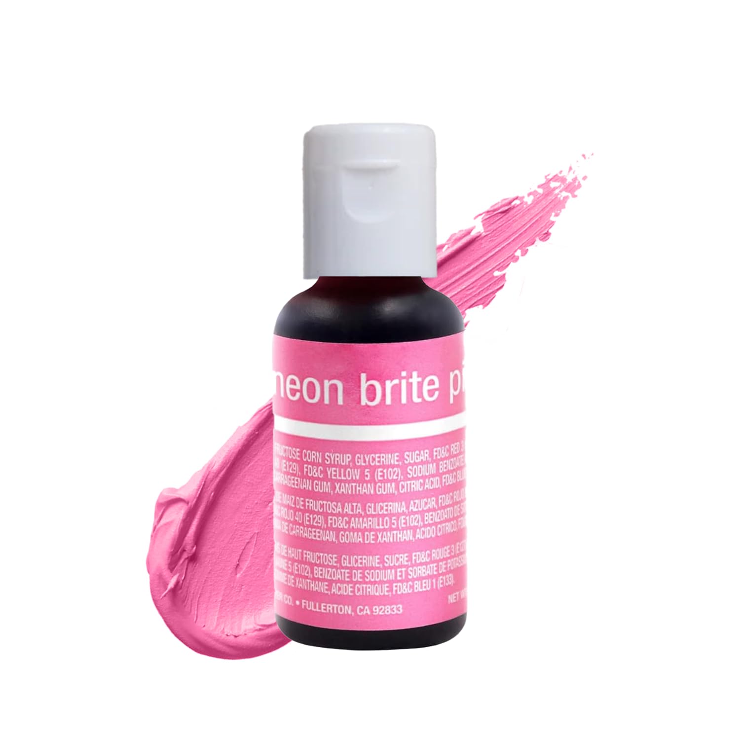 Chefmaster Neon Brite Pink Liqua-Gel® Food Coloring | Vibrant Color | Professional-Grade Dye for Icing, Frosting, Fondant | Baking & Decorating | Fade-Resistant | Easy-to-Use | Made in USA | 0.70 oz