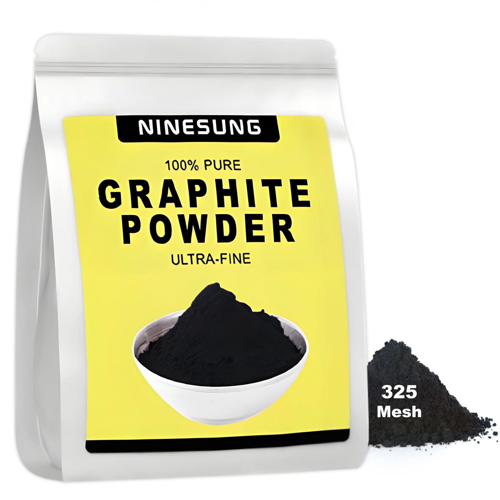 Poudre de graphite pur, 2,3 kg – 44 microns – Poudre de graphite pure ultra fine, excellent lubrifiant en poudre sèche pour croquis, dessin, crayons, serrures (2,3 kg)