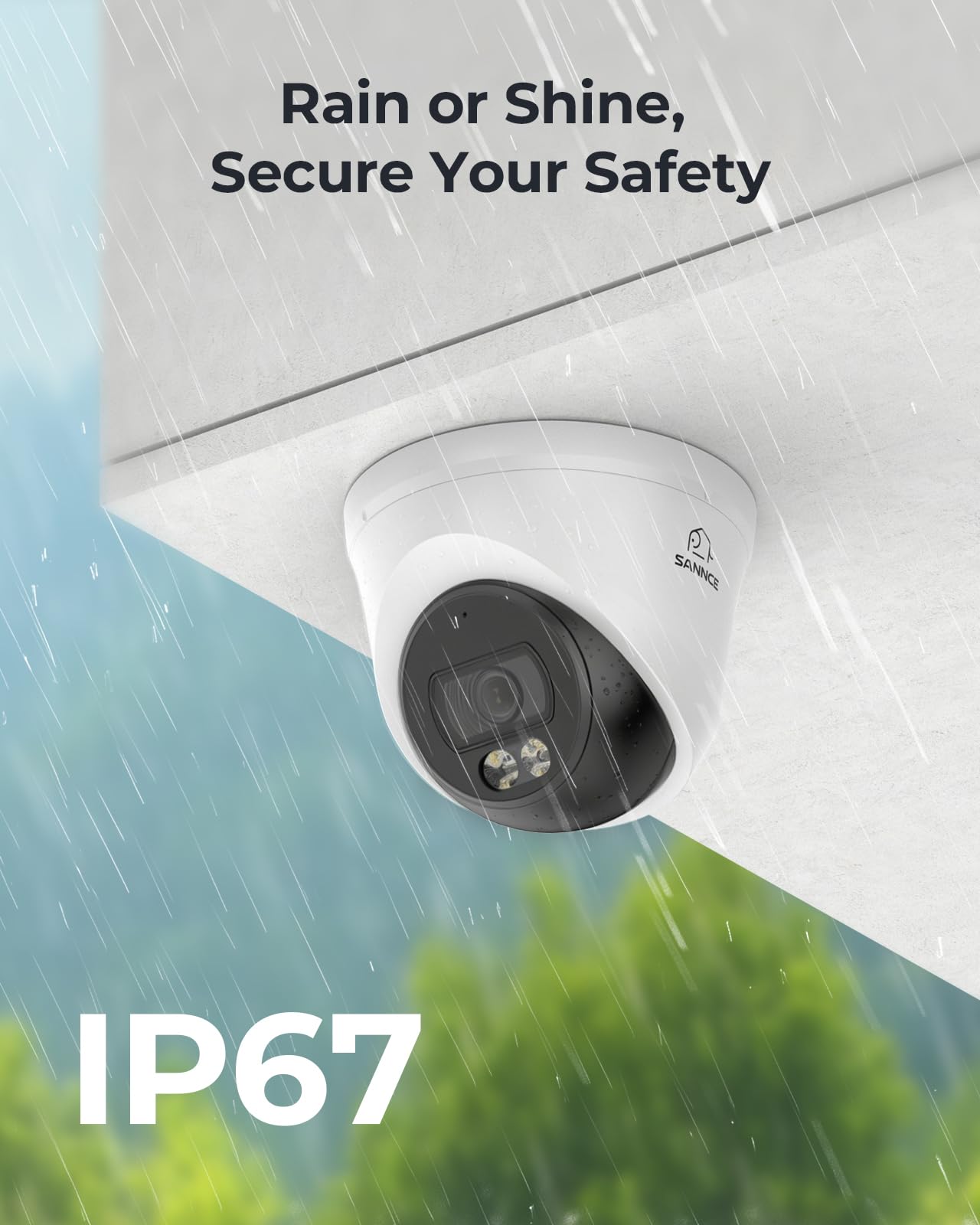 SANNCE Kit de cámaras de vigilancia PoE 5MP 8CH NVR + 4 cámaras IP 2K Impermeables con 1TB HDD, Leds IR Inteligentes, detección de Movimiento, Alarma por App, visión Nocturna de hasta 20 Metros