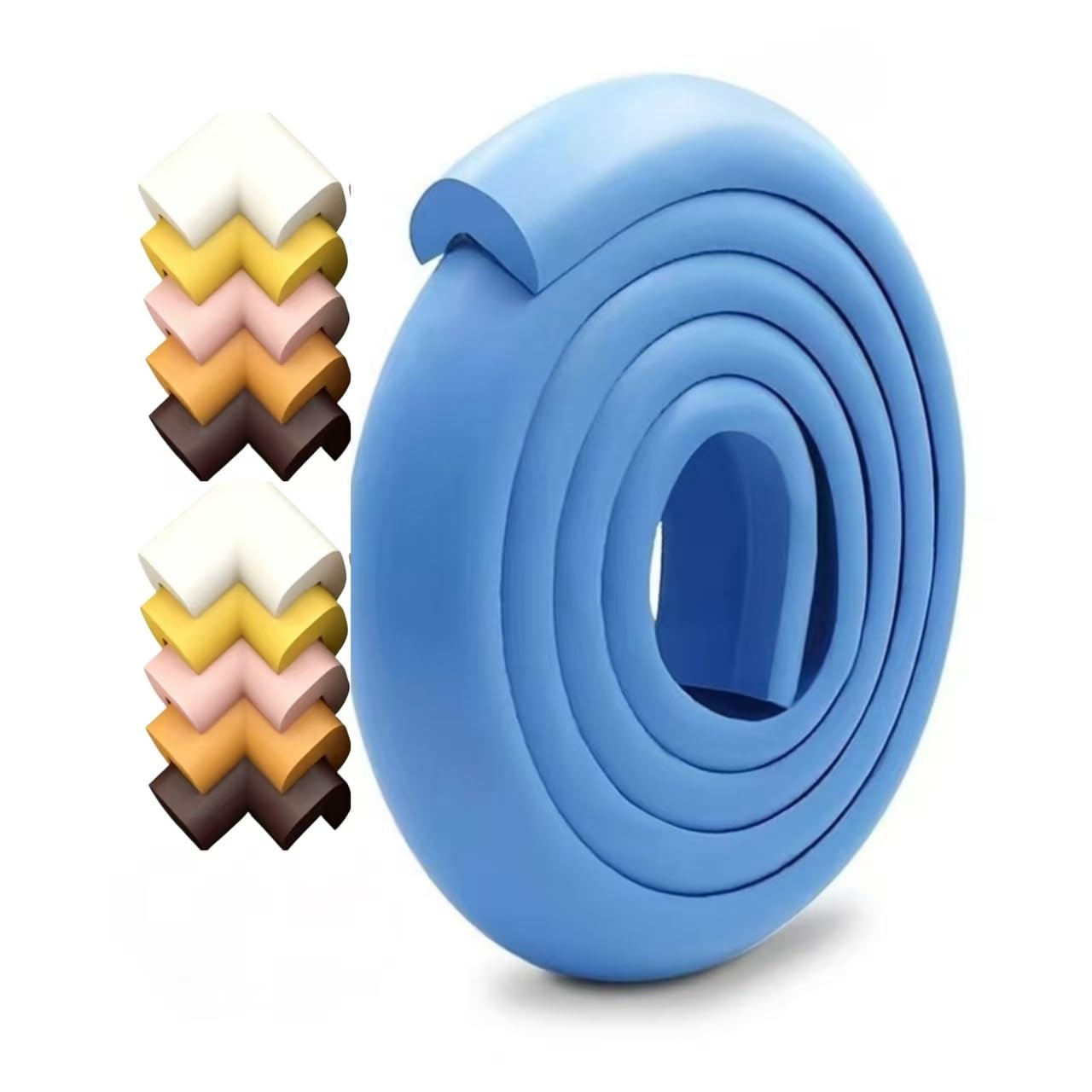 NBR Foam Edge Corner Protector Self Adhesive Anti Collision Safety Bumper Strip for Baby Furniture Table Cabinet Stair Window Guard(Blue)