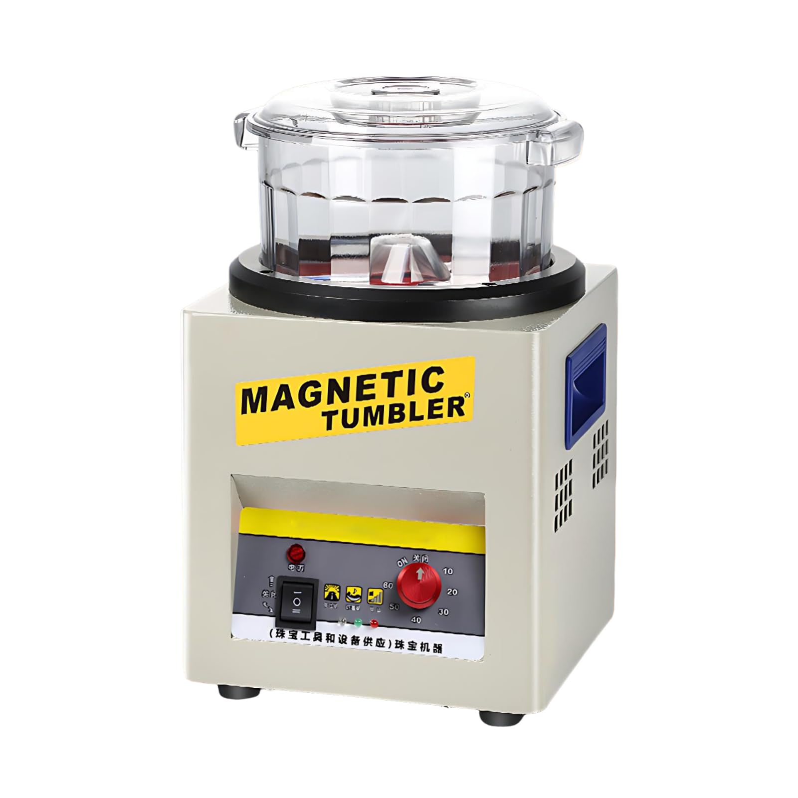Magnetyczny Bęben, 250W Polerka Do Biżuterii Z 2000 Obr/min | Avlägsnar Grader & Oxidation, 600g Kapacitet, Dubbelriktad Rotation, 4-Sidig Kylning, För Guld, Silver, Koppar