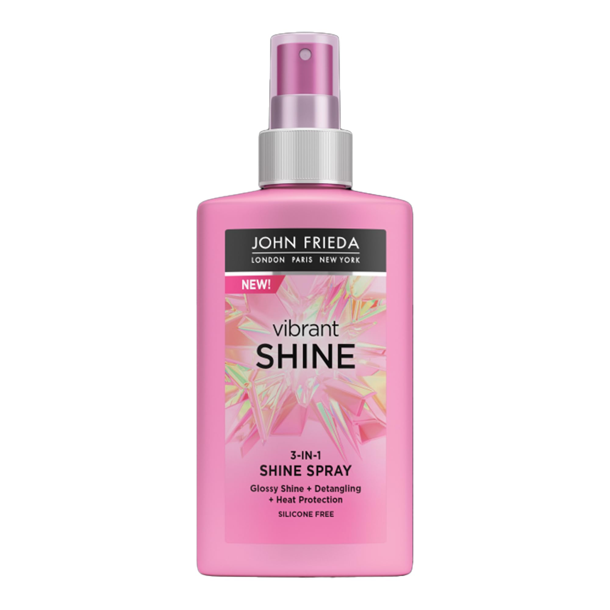 JOHN FRIEDA - Vibrant Shine Spray 3 en 1 250 ml, Spray Protector Térmico para Pelo, Desenredante y Brillo Intenso, Acondicionador sin Aclarado, Realza el Color
