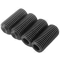 Vista 3 de M2-0.4 x 2 mm tornillos negros con hueco hexagonal, punta de copa sin cabeza, tornillo de seguridad de punta plana, rosca interior hexagonal, acero