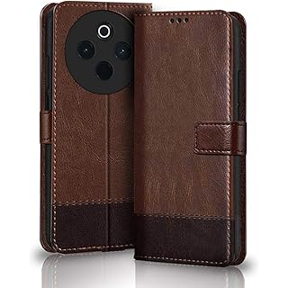 TheGiftKart Dual Color Leather Flip Case for iQOO Z10 & Vivo