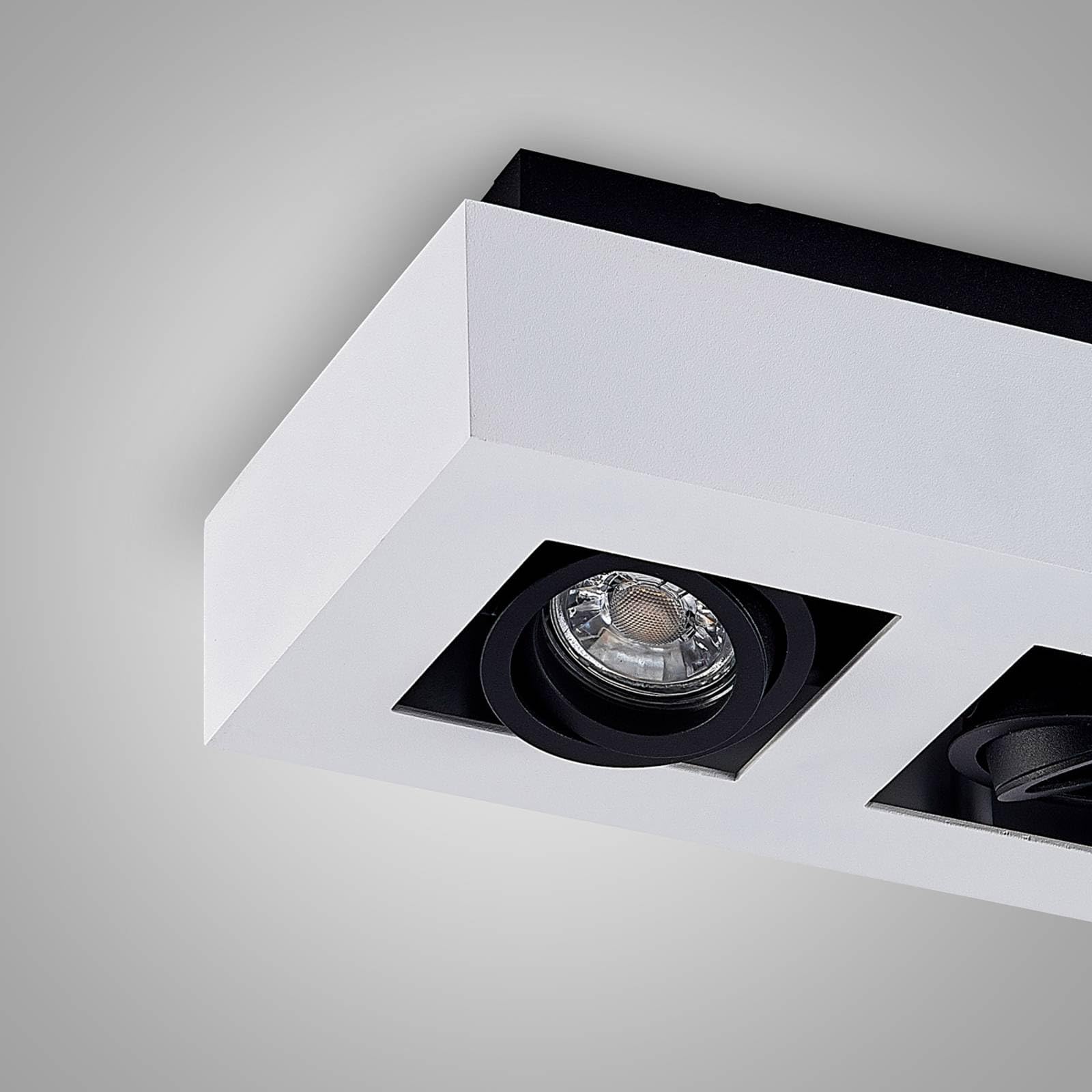 Arcchio lámpara de techo en blanco, foco | lámpara de cocina, gu10, 2 bombillas, moderno, de aluminio, angular para pasillo, oficina, espacio de trabajo, sala de